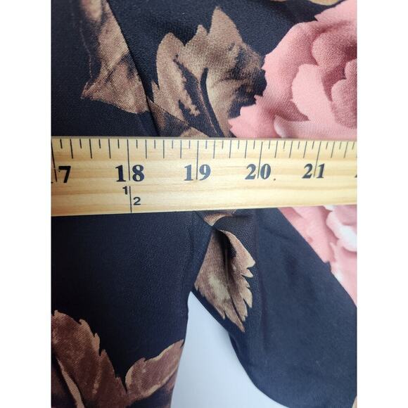 Linda Allard Ellen Tracy Dark Floral Jacket sz 12 silk/wool art to wear career - Picture 10 of 11